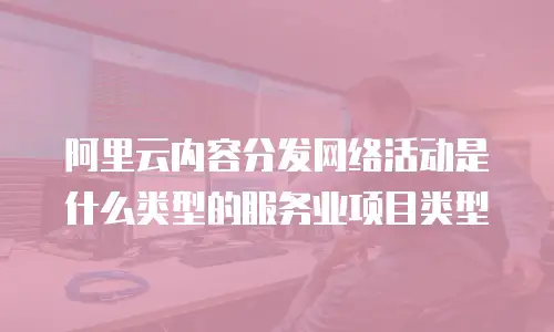 阿里云内容分发网络活动是什么类型的服务业项目类型