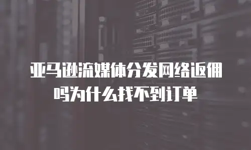 亚马逊流媒体分发网络返佣吗为什么找不到订单