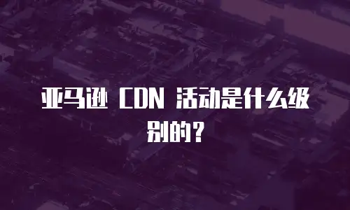 亚马逊 CDN 活动是什么级别的？