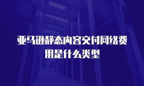 亚马逊静态内容交付网络费用是什么类型
