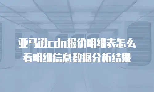 亚马逊cdn报价明细表怎么看明细信息数据分析结果