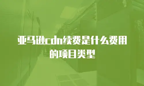 亚马逊cdn续费是什么费用的项目类型