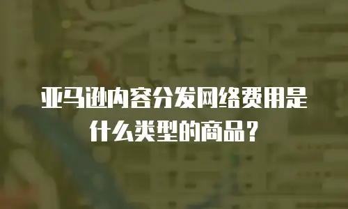 亚马逊内容分发网络费用是什么类型的商品？