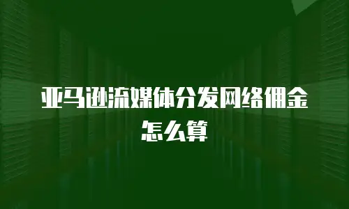 亚马逊流媒体分发网络佣金怎么算