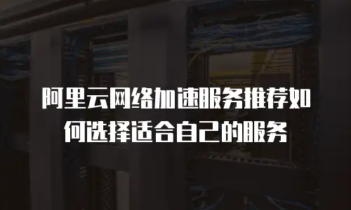  阿里云网络加速服务推荐如何选择适合自己的服务