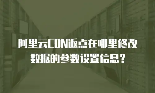 阿里云CDN返点在哪里修改数据的参数设置信息？