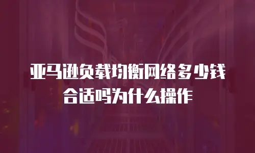 亚马逊负载均衡网络多少钱合适吗为什么操作