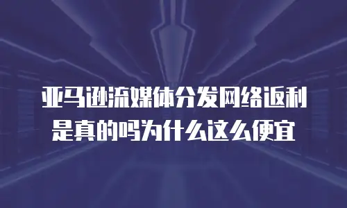 亚马逊流媒体分发网络返利是真的吗为什么这么便宜