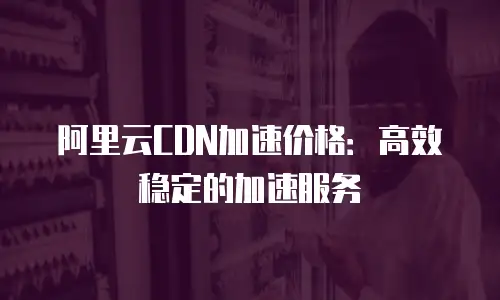 阿里云CDN加速价格：高效稳定的加速服务