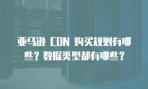 亚马逊 CDN 购买规则有哪些？数据类型都有哪些？