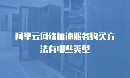 阿里云网络加速服务购买方法有哪些类型