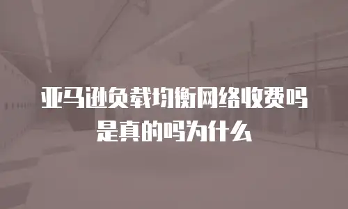 亚马逊负载均衡网络收费吗是真的吗为什么