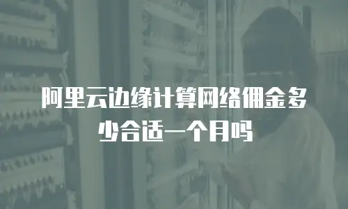 阿里云边缘计算网络佣金多少合适一个月吗