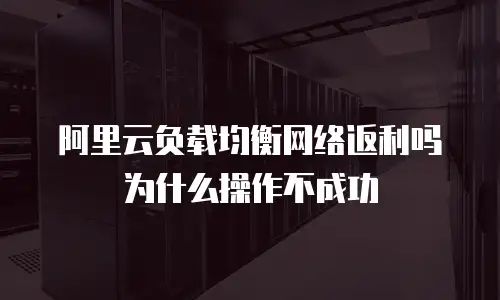 阿里云负载均衡网络返利吗为什么操作不成功