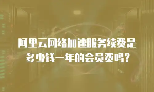 阿里云网络加速服务续费是多少钱一年的会员费吗？