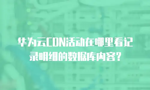 华为云CDN活动在哪里看记录明细的数据库内容？