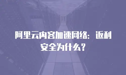 阿里云内容加速网络：返利安全为什么？