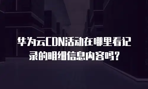 华为云CDN活动在哪里看记录的明细信息内容吗？
