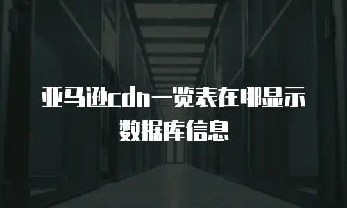 亚马逊cdn一览表在哪显示数据库信息