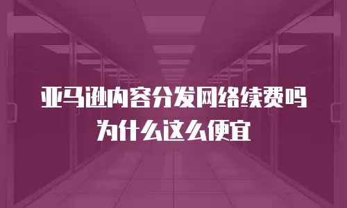 亚马逊内容分发网络续费吗为什么这么便宜