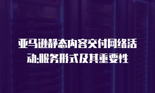 亚马逊静态内容交付网络活动:服务形式及其重要性