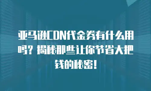亚马逊CDN代金券有什么用吗？揭秘那些让你节省大把钱的秘密！