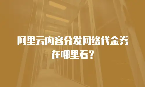 阿里云内容分发网络代金券在哪里看？