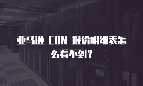 亚马逊 CDN 报价明细表怎么看不到？