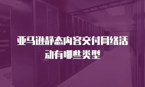 亚马逊静态内容交付网络活动有哪些类型