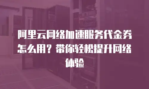 阿里云网络加速服务代金券怎么用？带你轻松提升网络体验