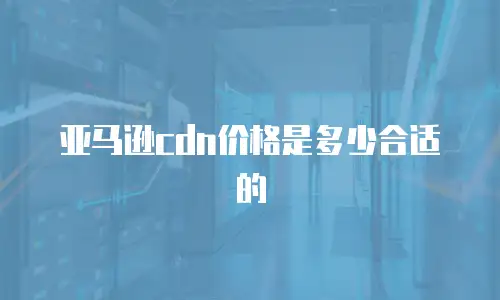亚马逊cdn价格是多少合适的