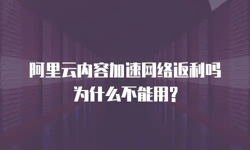 阿里云内容加速网络返利吗为什么不能用?
