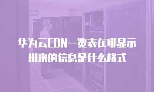 华为云CDN一览表在哪显示出来的信息是什么格式