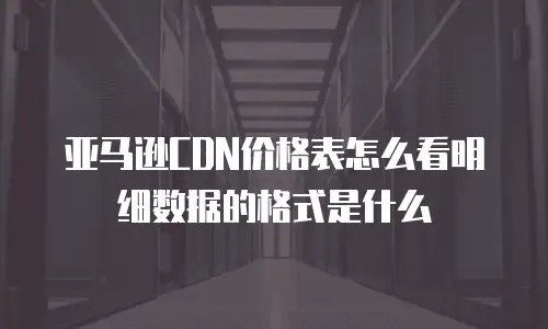 亚马逊CDN价格表怎么看明细数据的格式是什么