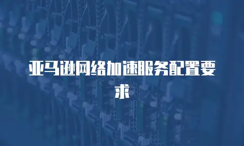 亚马逊网络加速服务配置要求