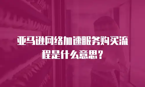 亚马逊网络加速服务购买流程是什么意思？