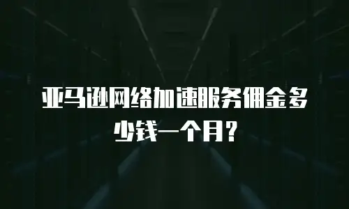 亚马逊网络加速服务佣金多少钱一个月？