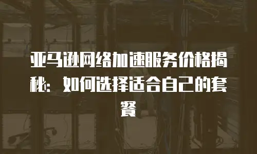 亚马逊网络加速服务价格揭秘：如何选择适合自己的套餐