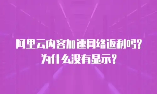 阿里云内容加速网络返利吗?为什么没有显示?