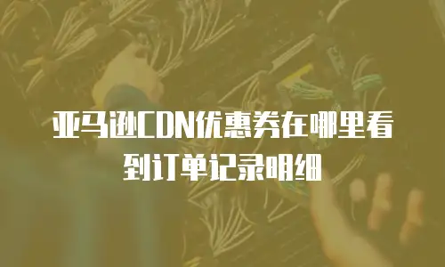 亚马逊CDN优惠券在哪里看到订单记录明细