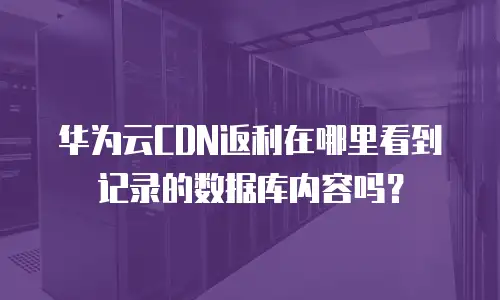 华为云CDN返利在哪里看到记录的数据库内容吗？