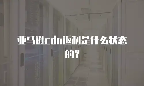 亚马逊cdn返利是什么状态的？