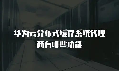 华为云分布式缓存系统代理商有哪些功能