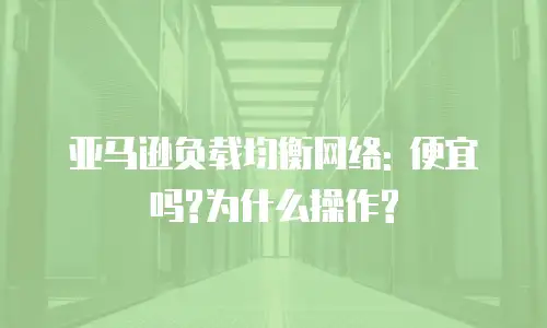 亚马逊负载均衡网络: 便宜吗?为什么操作?