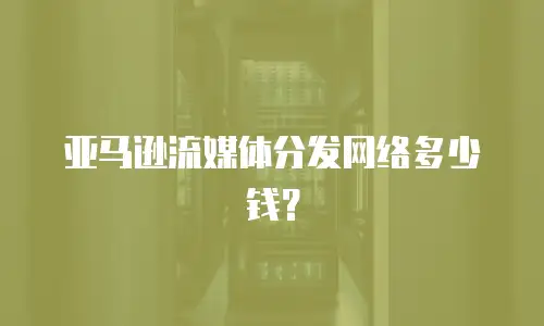 亚马逊流媒体分发网络多少钱？