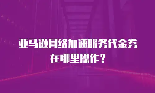 亚马逊网络加速服务代金券在哪里操作？