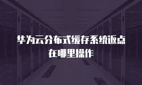 华为云分布式缓存系统返点在哪里操作