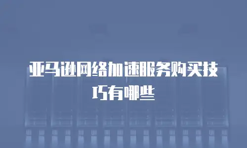 亚马逊网络加速服务购买技巧有哪些