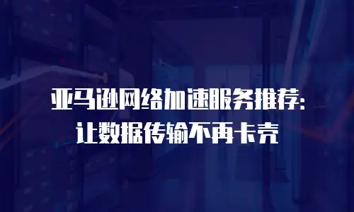 亚马逊网络加速服务推荐：让数据传输不再卡壳