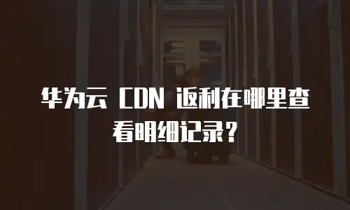 华为云 CDN 返利在哪里查看明细记录？